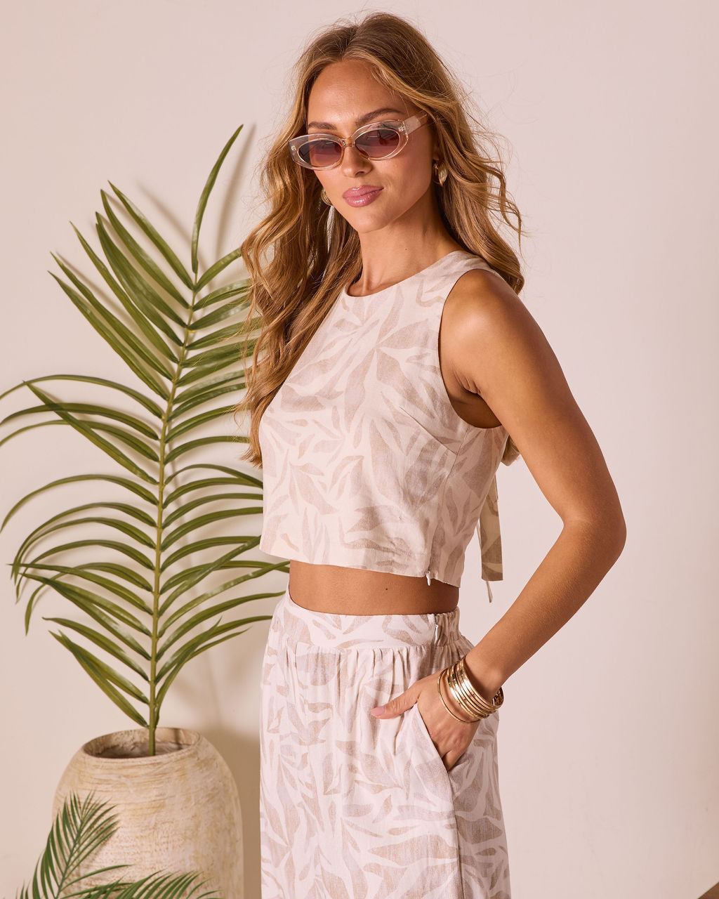 Summit Socialite Abstract Back Tie Top