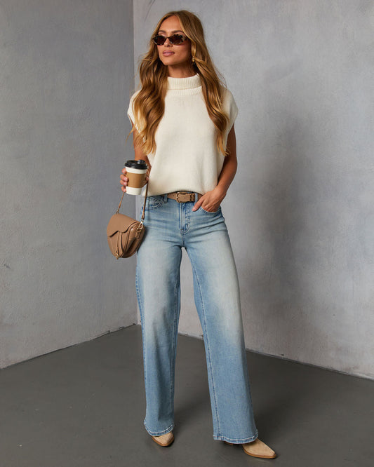 Ovalia Ribbed Mock Neck Sweater