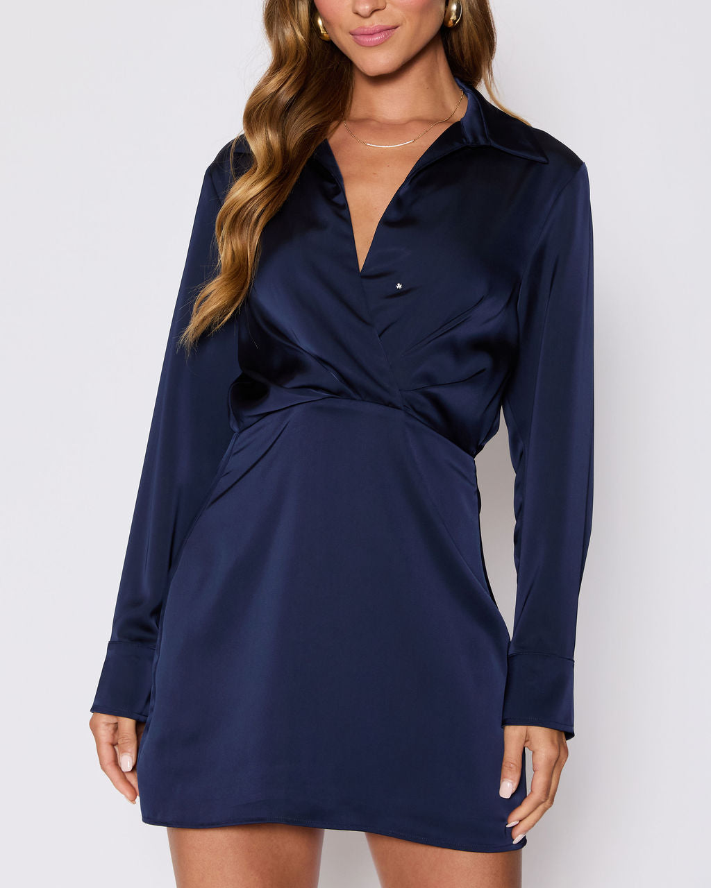Booked and Busy Collared Shirt Mini Dress