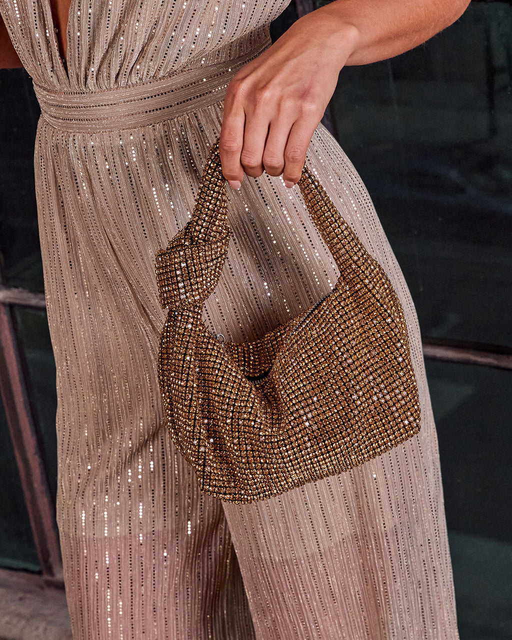 Pure Radiance Knotted Embellished Bag