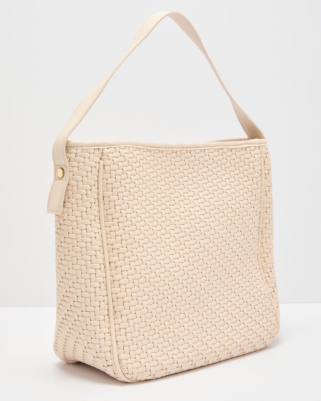 Cataline Textured Woven Vegan Leather Tote Bag