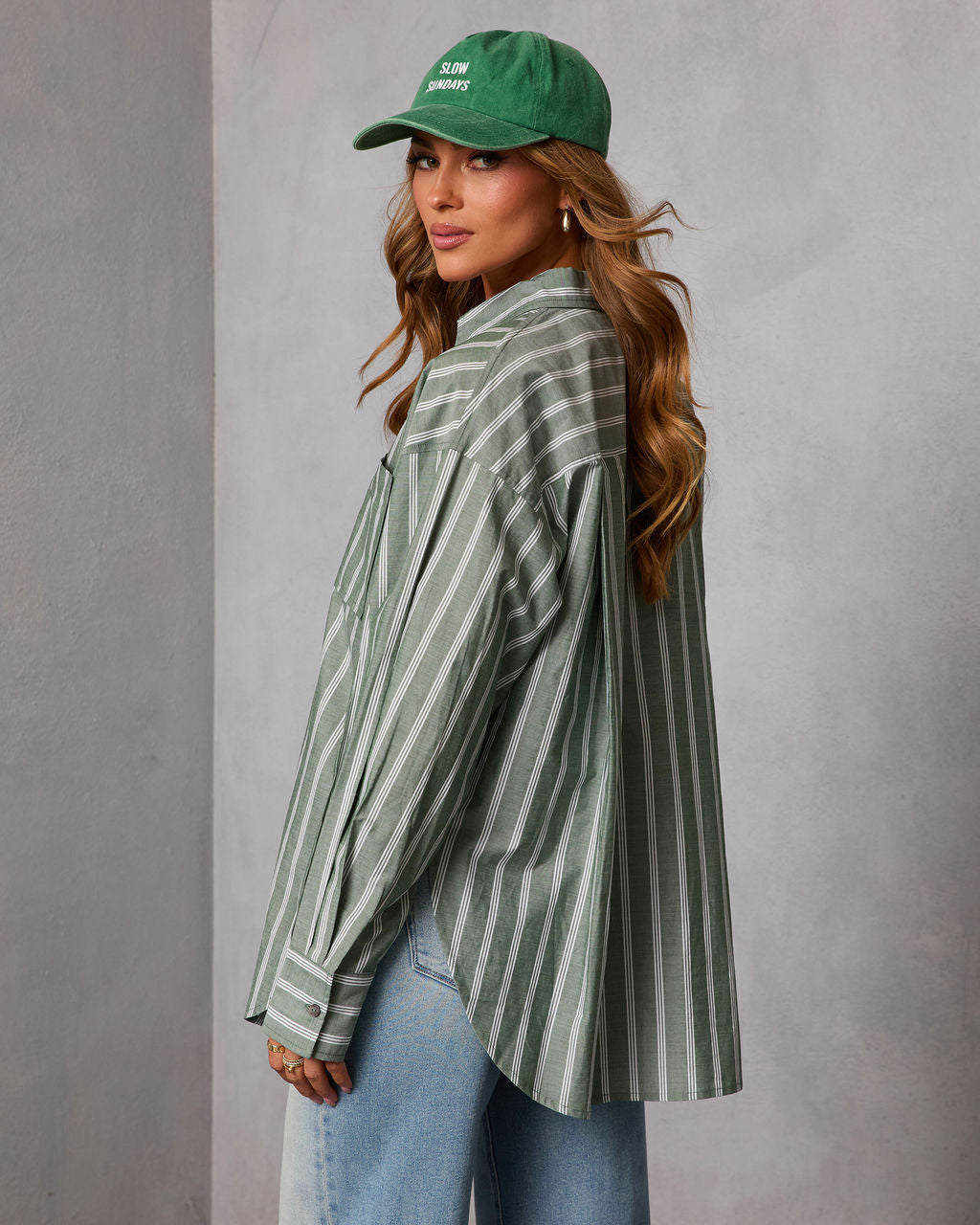 Ivy Collective Striped Buttoned Up Top