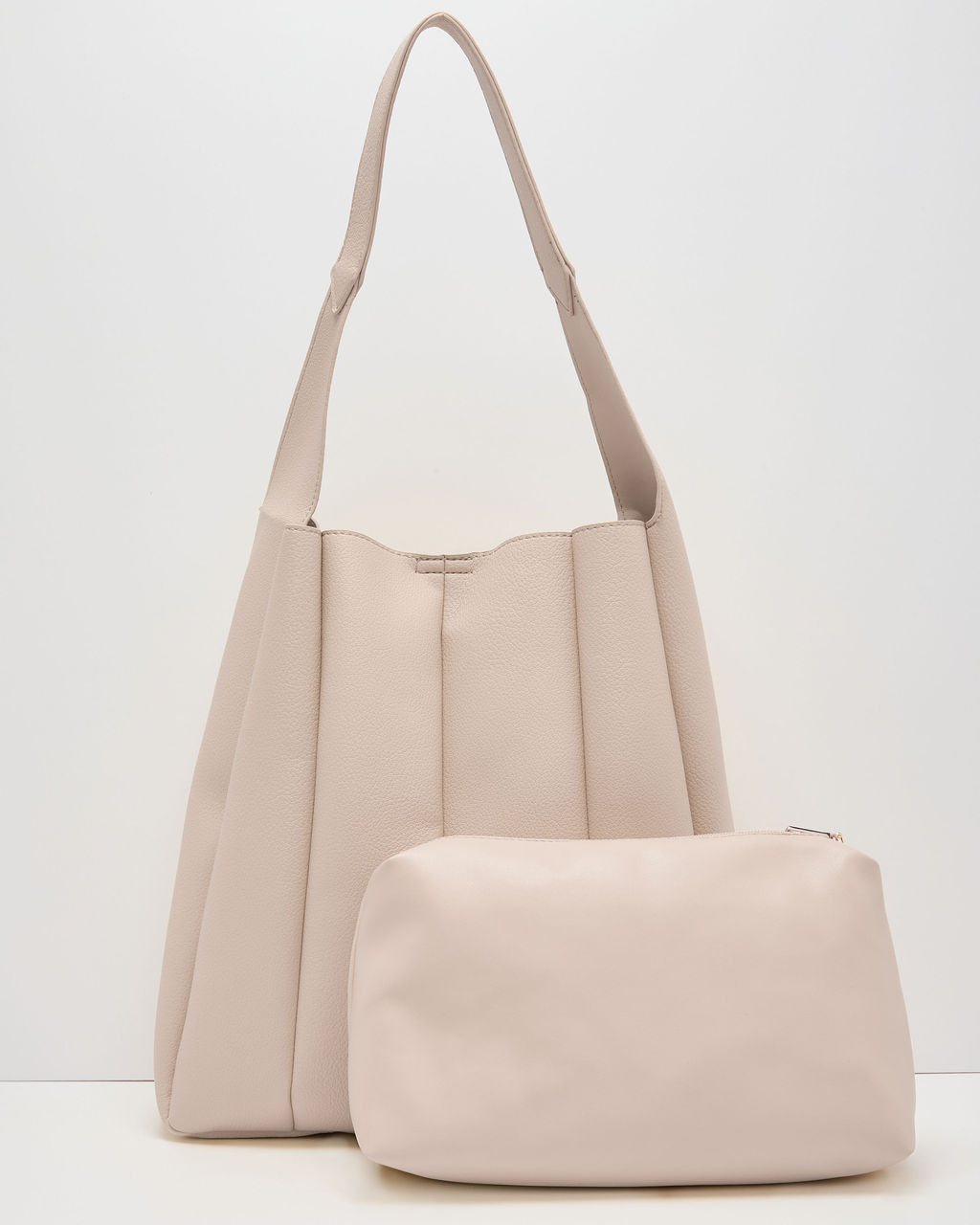Savangie Pleated Leather Tote Bag