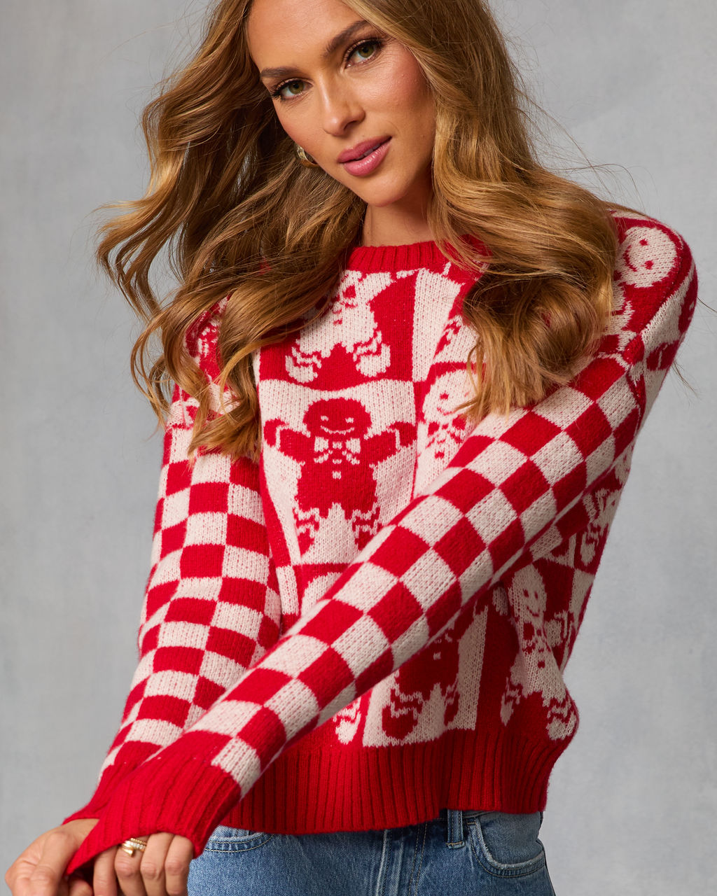 Winter Bakery Intarsia Knit Gingerbread Sweater