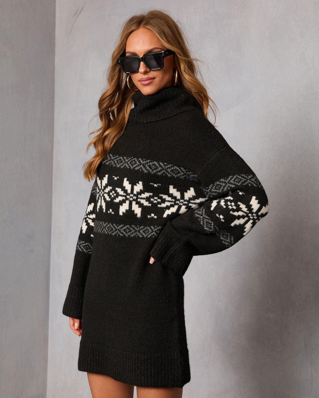Frostlane Snowflake Fair Isle Mini Sweater Dress