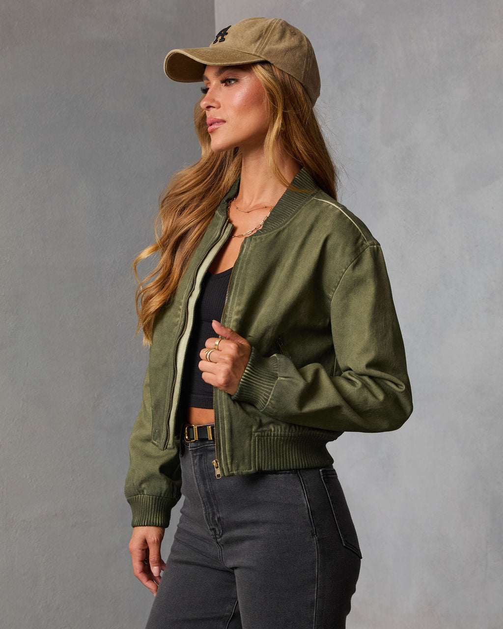 Moss Ember Twill Bomber Jacket