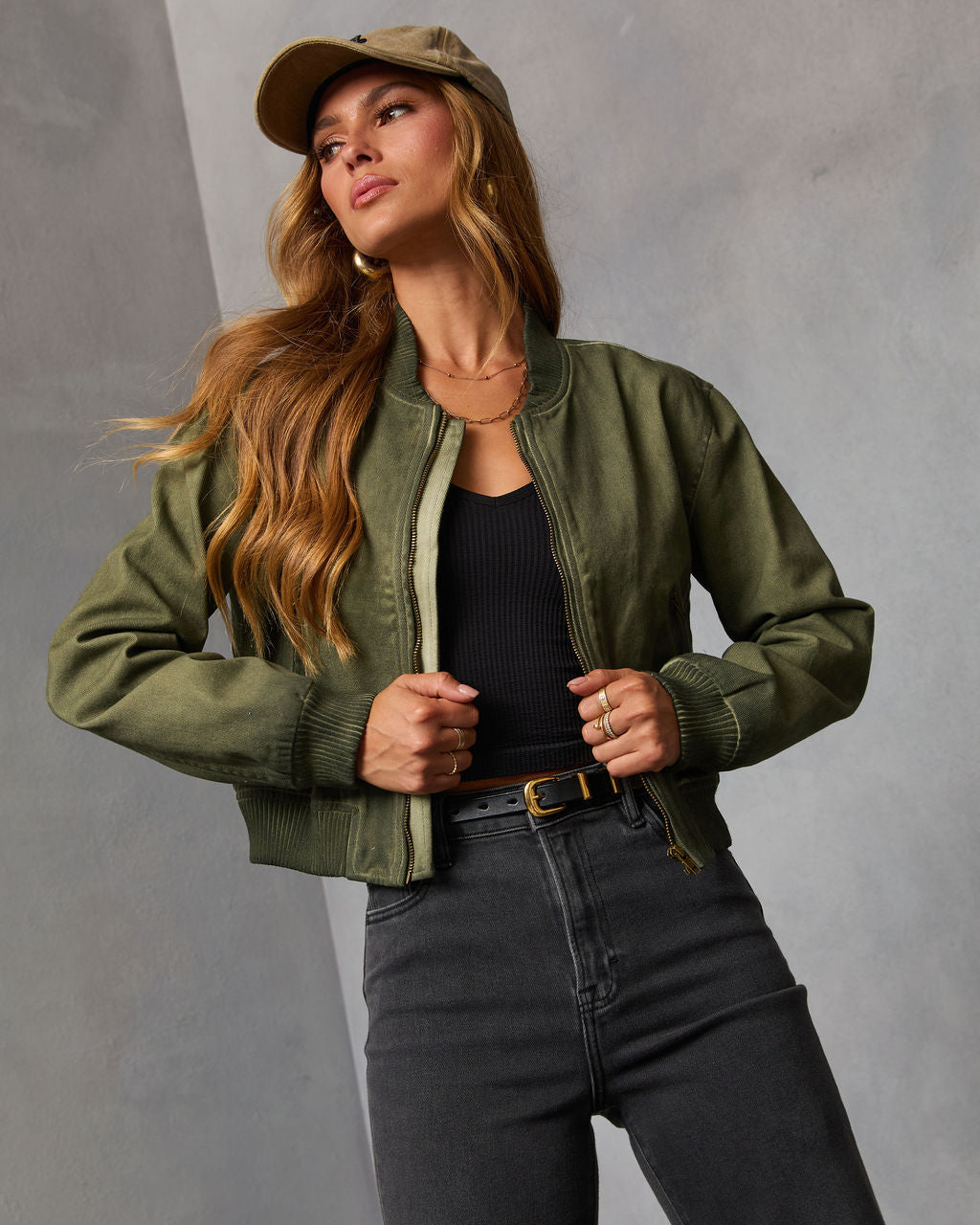 Moss Ember Twill Bomber Jacket