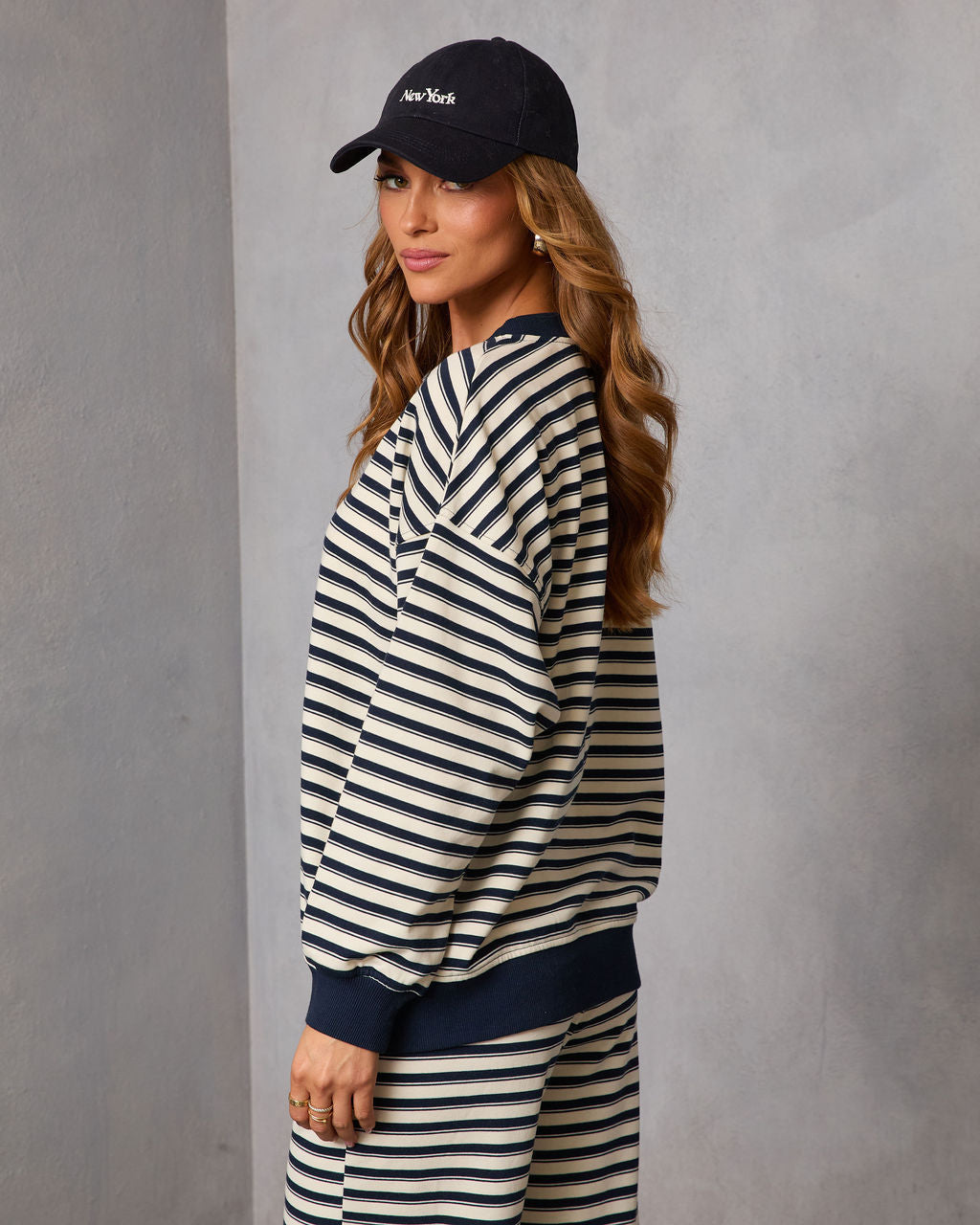 Snowtale Striped Contrast Trim Top