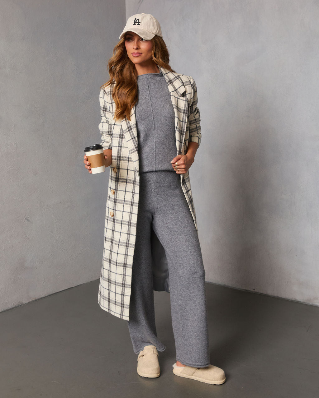 Verone Plaid Print Trench Coat