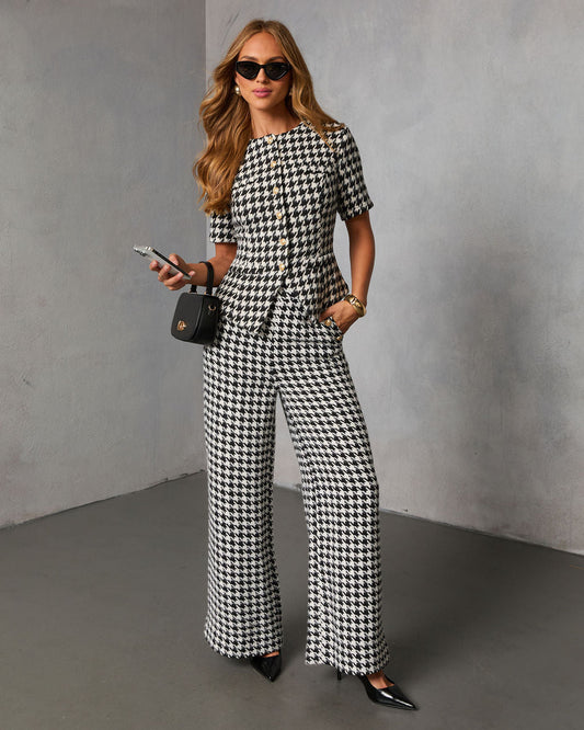 Seeley Houndstooth Straight Leg Pant