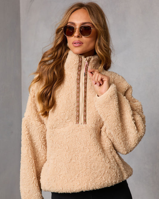 Cold Embrace Teddy Quarter Zip Sweatshirt