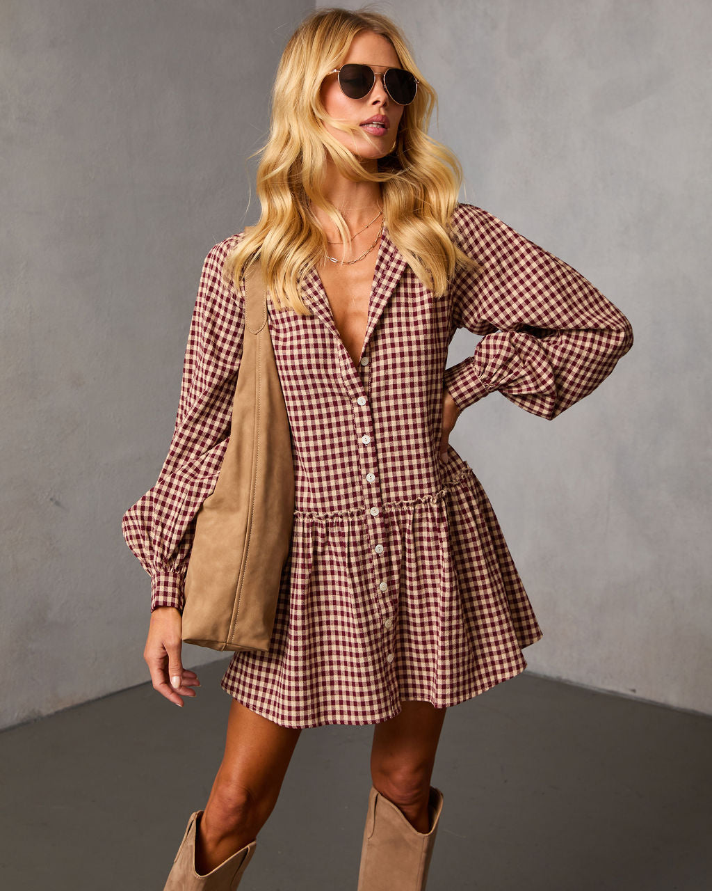 Tawnya Gingham Mini Dress
