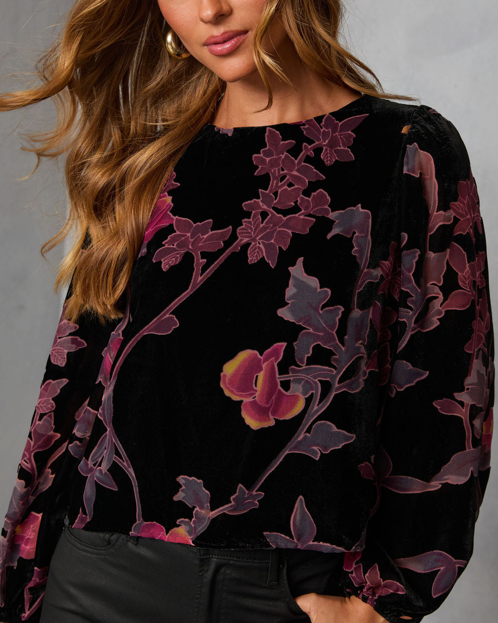 Dusk Undone Printed Velvet Top
