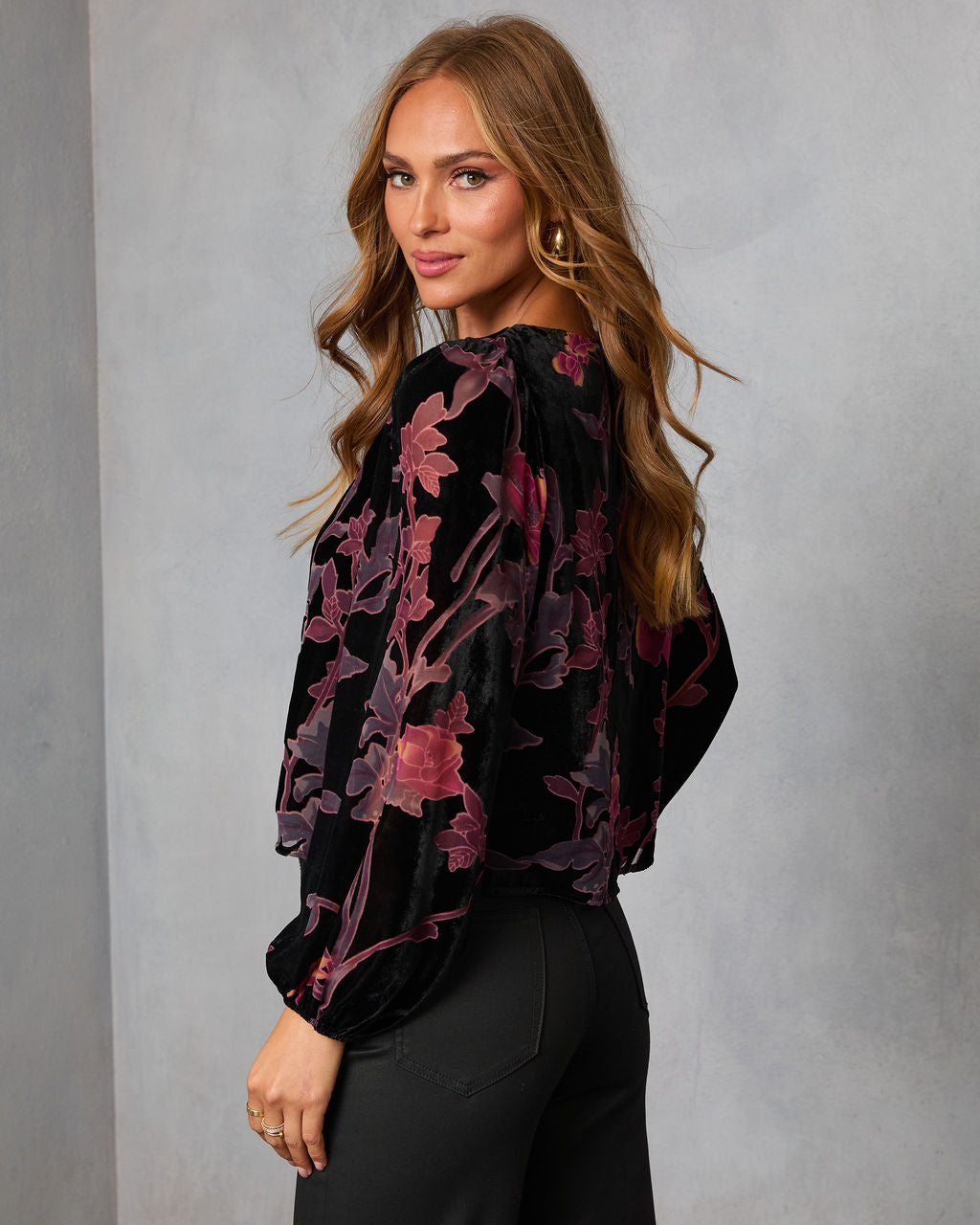 Dusk Undone Printed Velvet Top