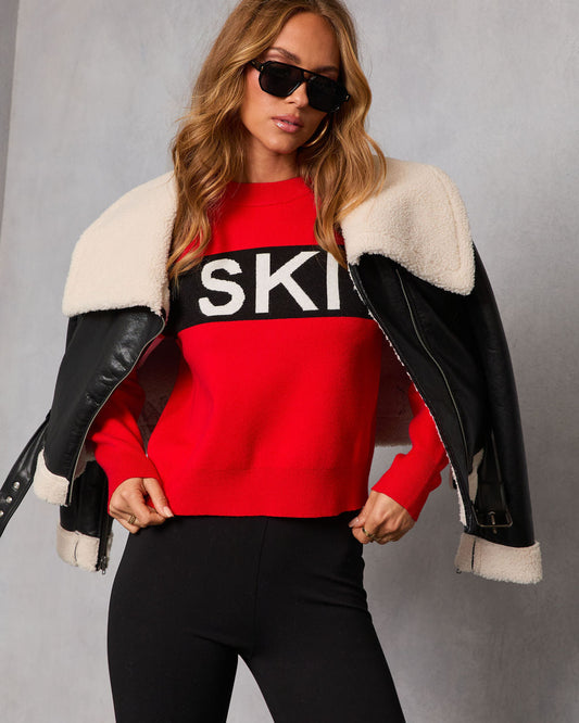 Ski Mode Graphic Knit Sweater
