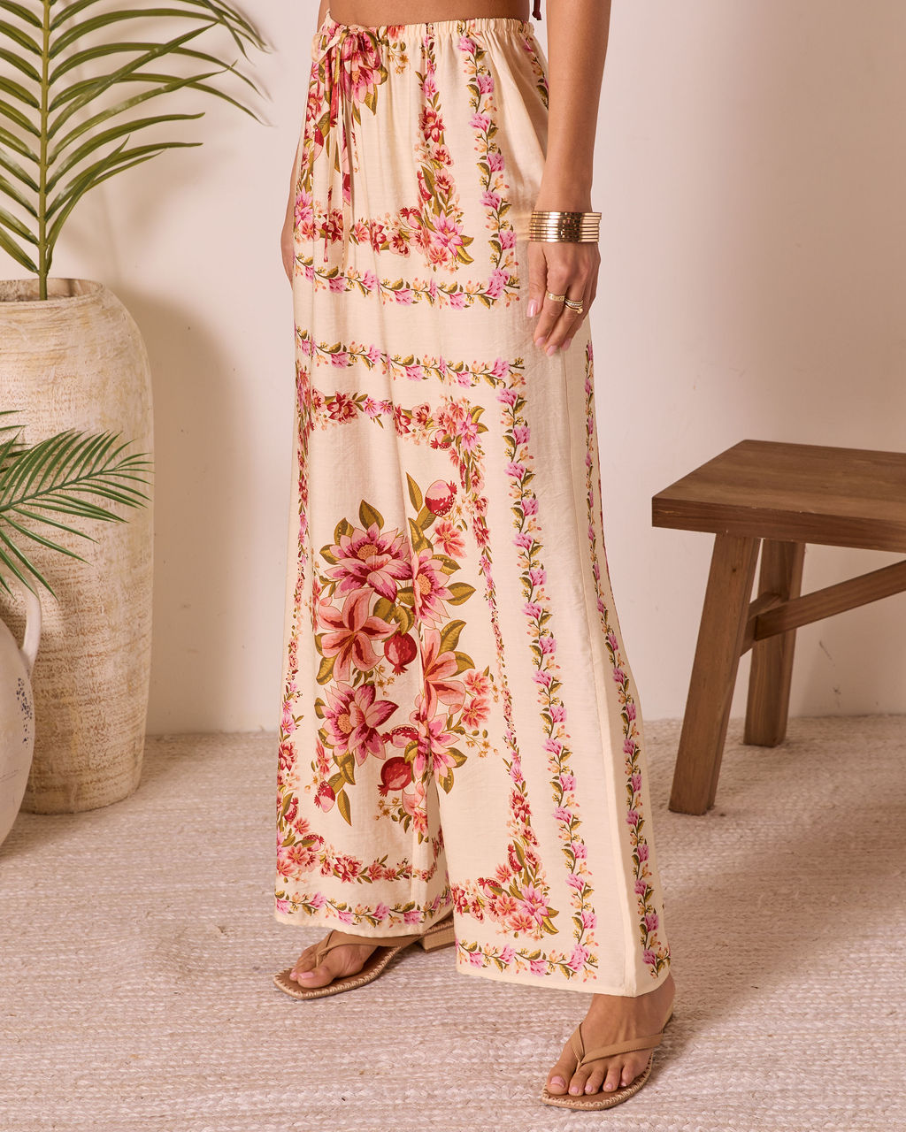 Hibiscus Haze Abstract Printed Pants