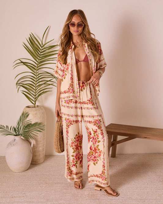 Hibiscus Haze Abstract Printed Pants