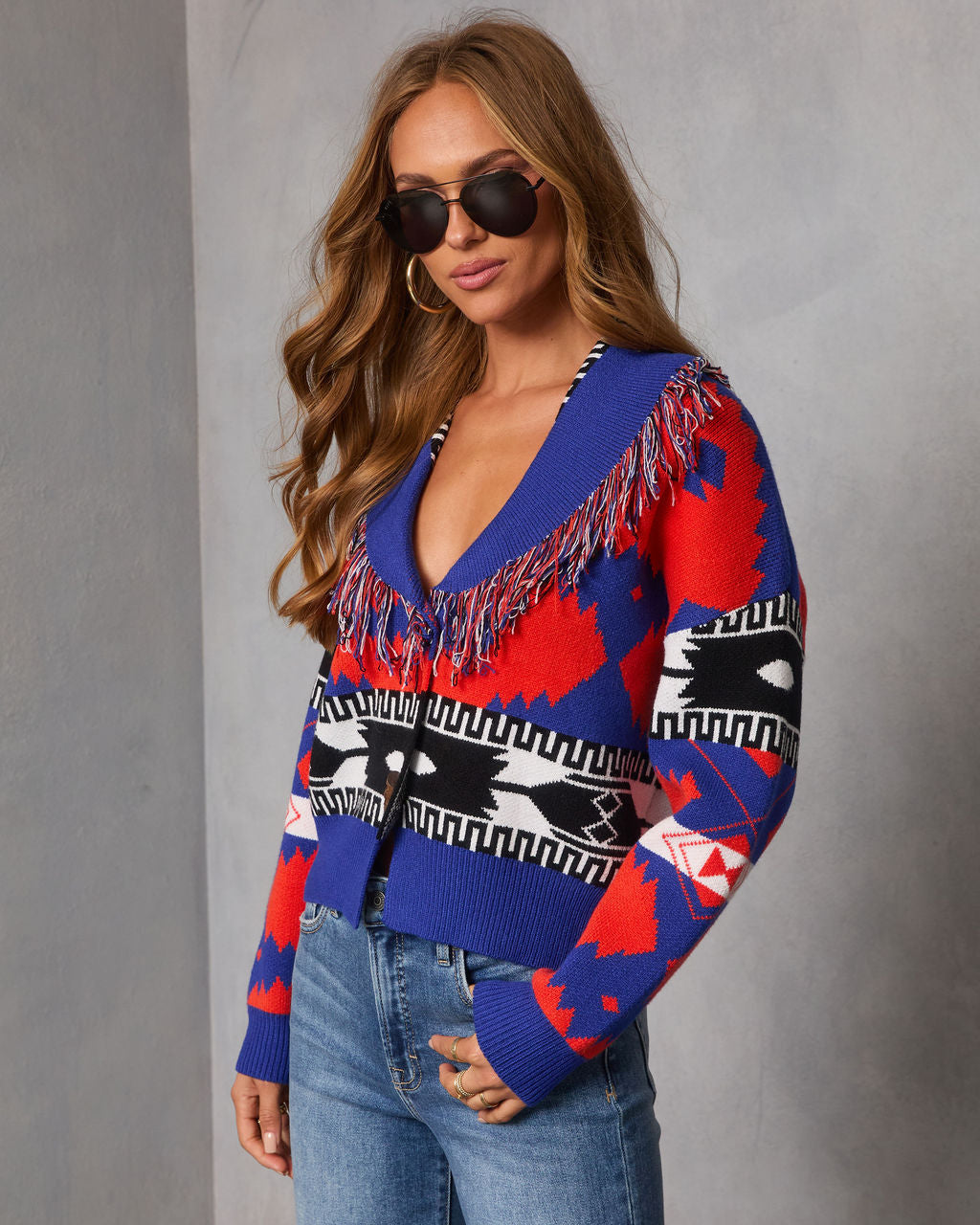 Drifted Delights Fringe Fair Isle Cardigan