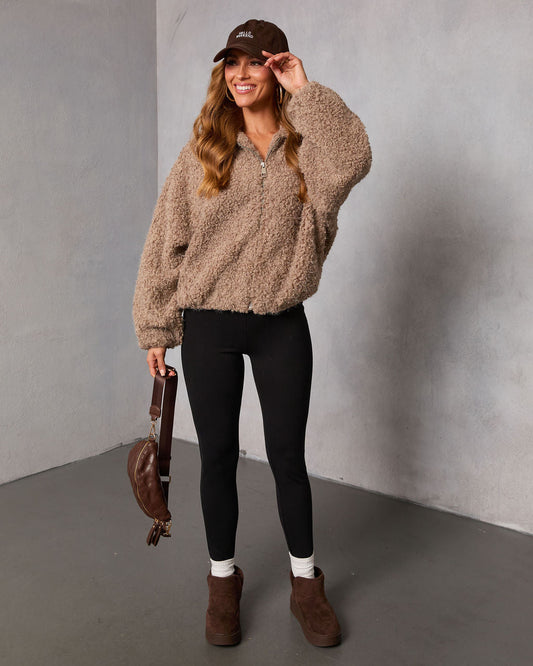 Cuddle Crest Teddy Bomber Jacket