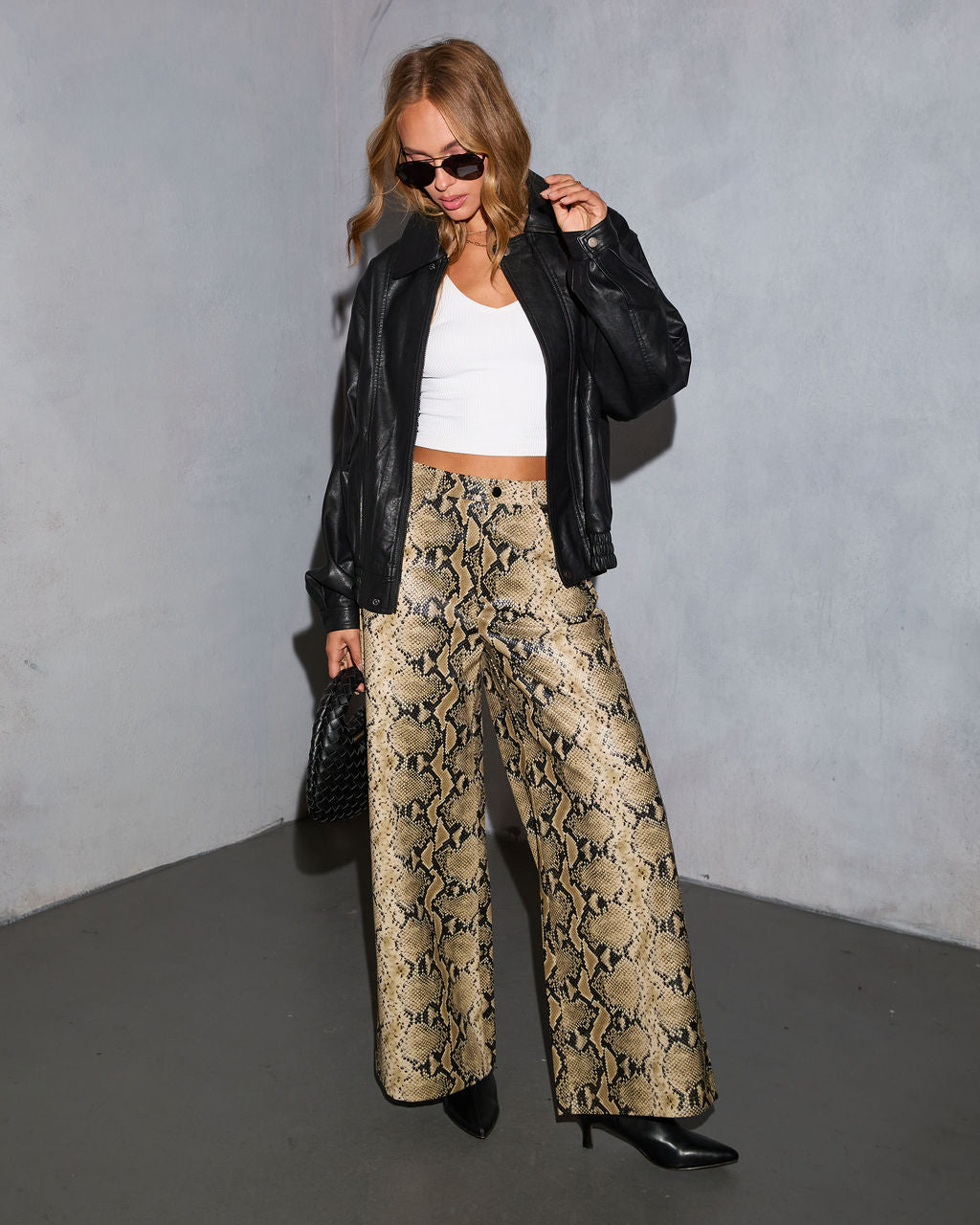 Wild Intent Vegan Leather Animal Print Pants