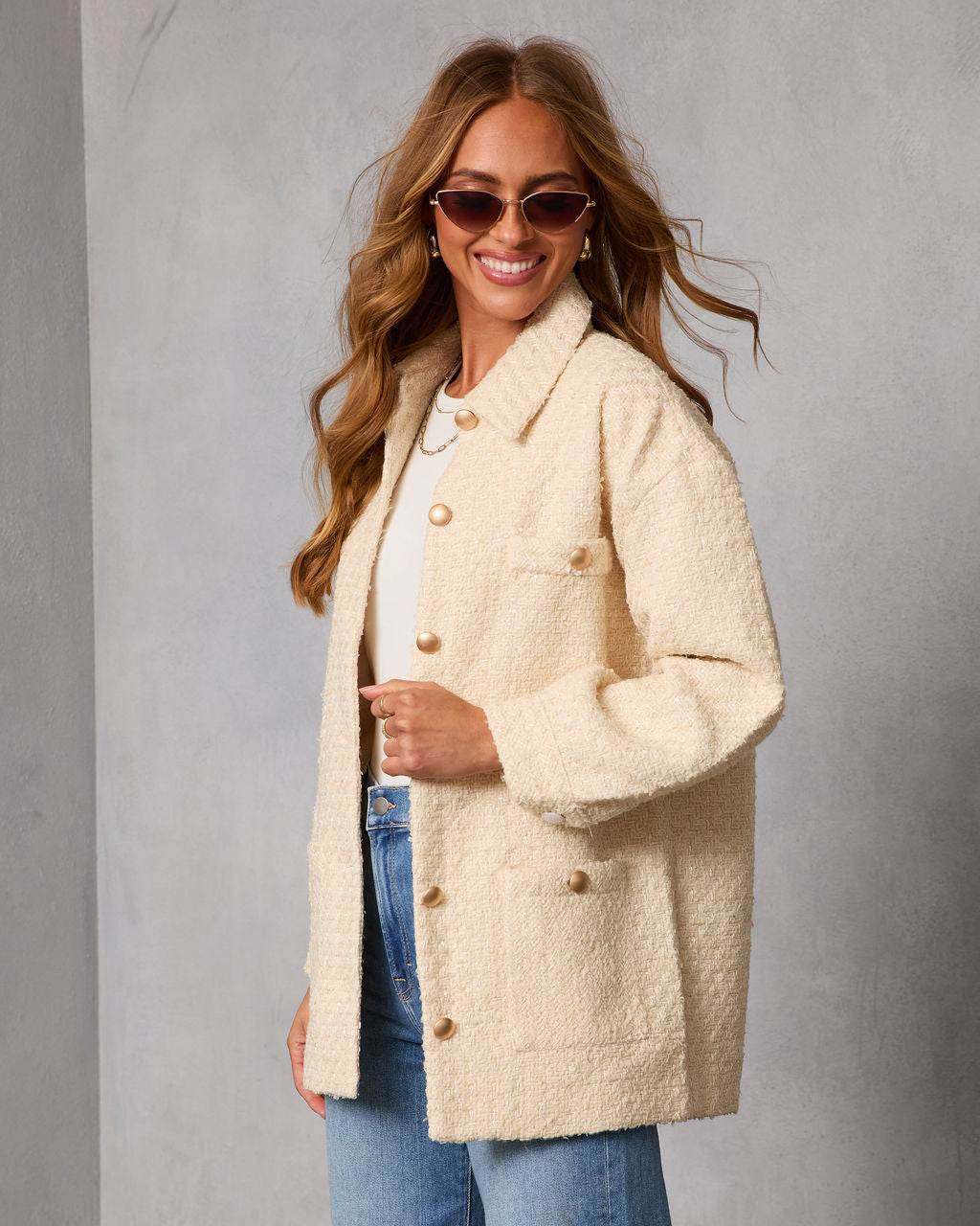 Begin Again Tweed Shirt Jacket