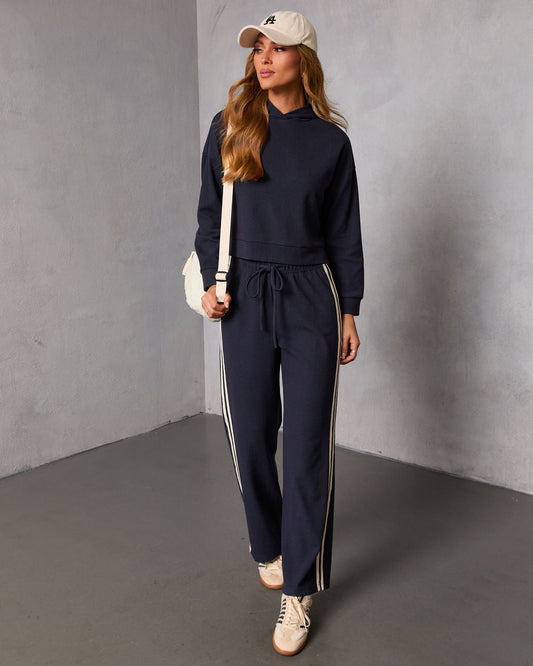 Quiet Day Hooded Knit Sweatshirt