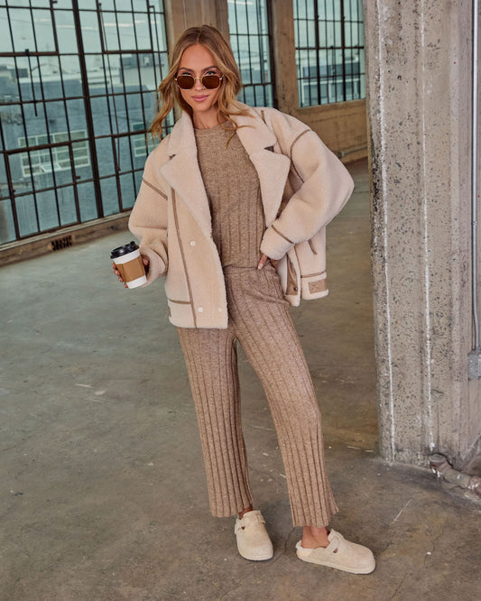 Homebody Hour Ribbed Knit Sweater