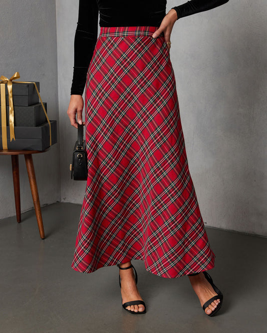 Tarenne Plaid Maxi Skirt