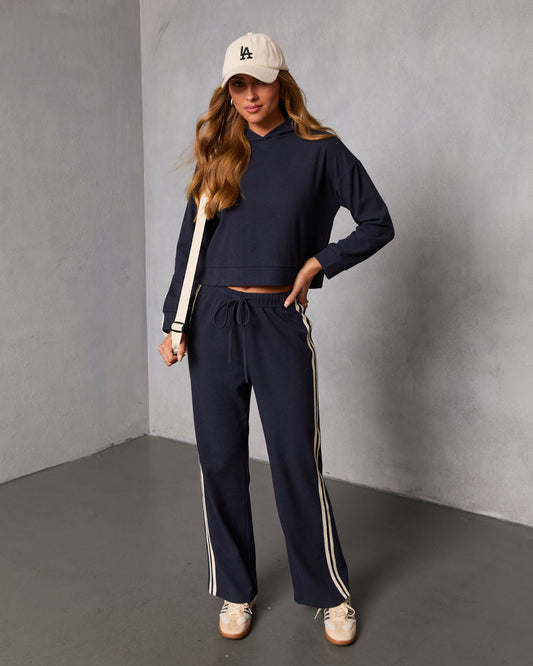 Quiet Day Striped Straight Leg Sweatpants