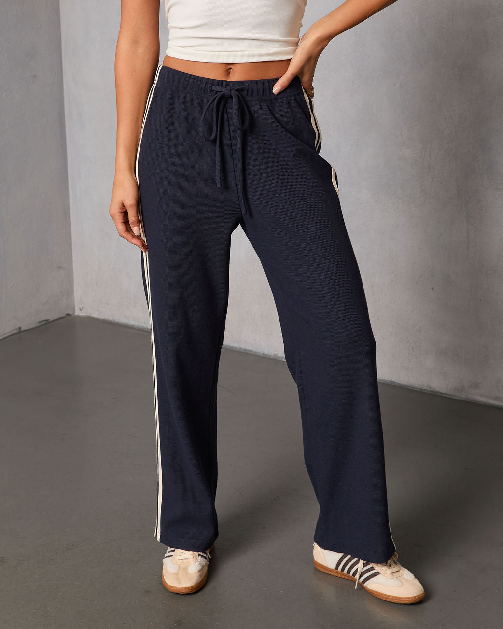 Quiet Day Striped Straight Leg Sweatpants