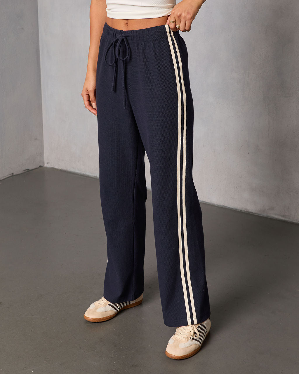 Quiet Day Striped Straight Leg Sweatpants