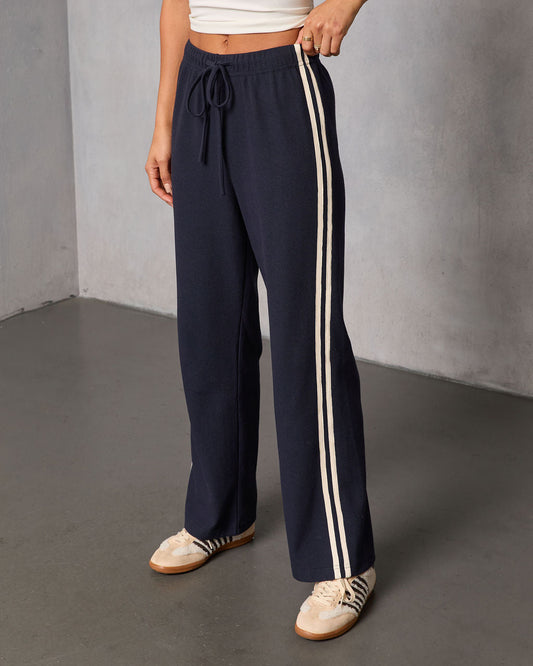 Quiet Day Striped Straight Leg Sweatpants