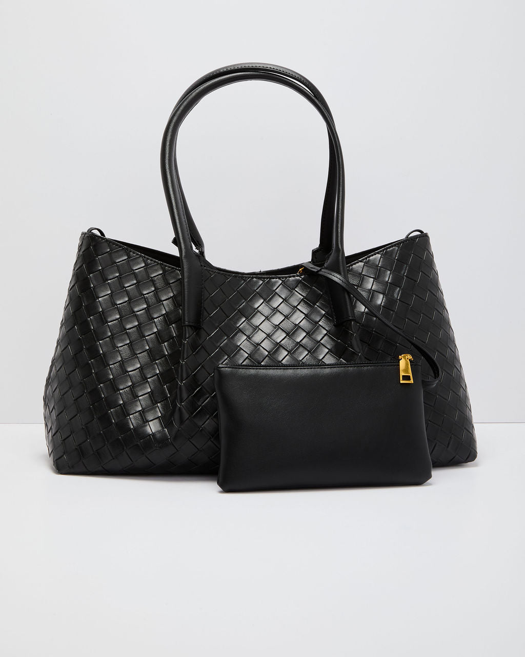 Calisse Textured Woven Vegan Leather Tote