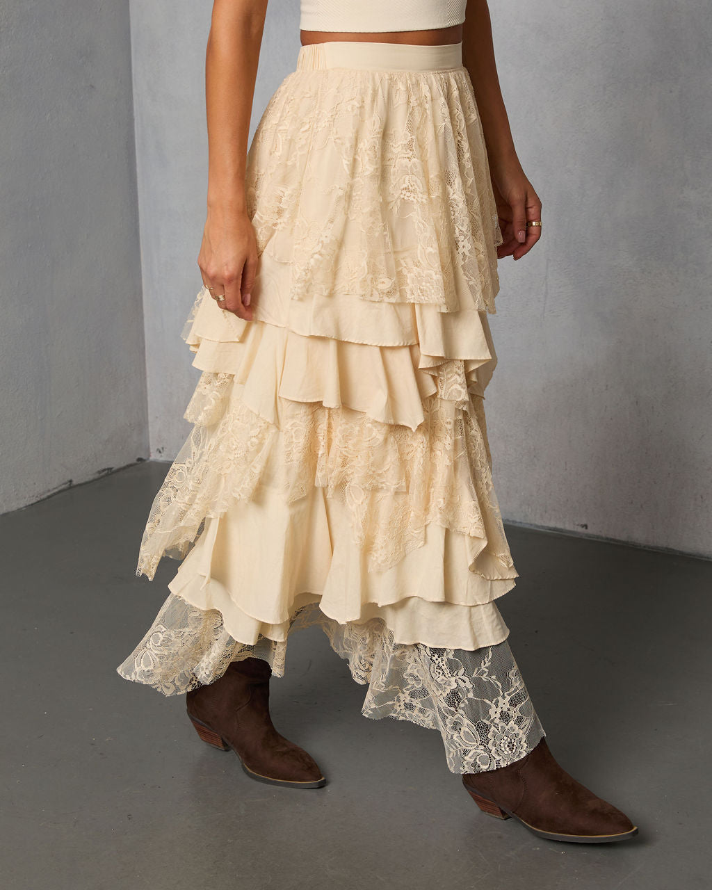 Folklore Fit Lace Maxi Skirt