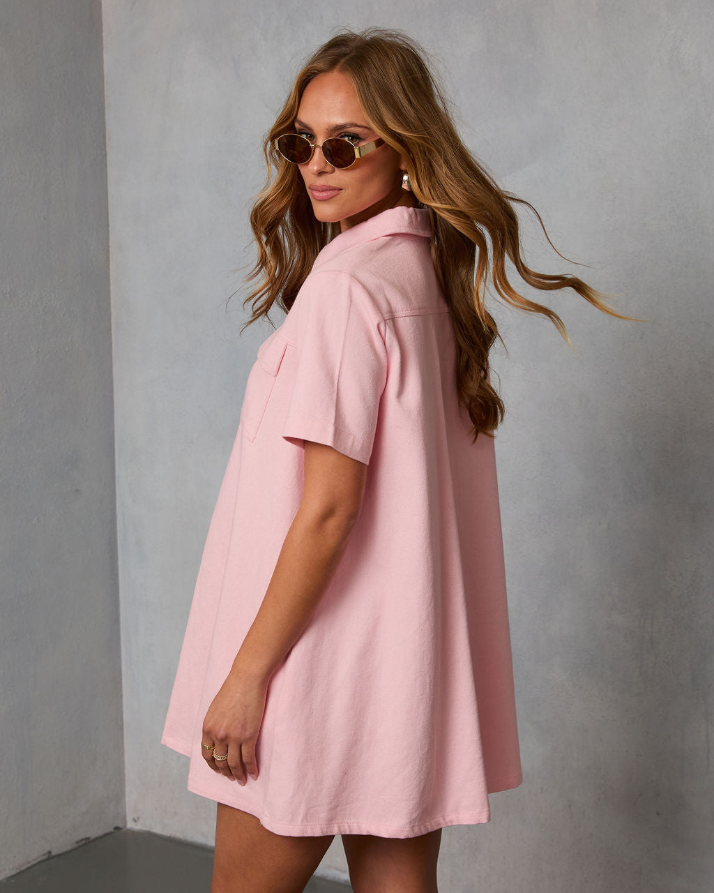 Open Form Shirt Mini Dress