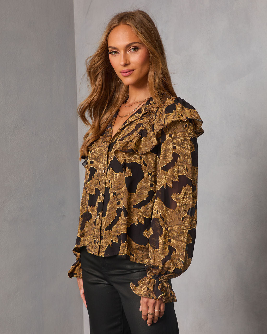 Maicie Paisley Mock Neck Top