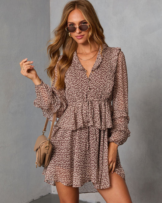 Junae Printed Ruffle Mini Dress