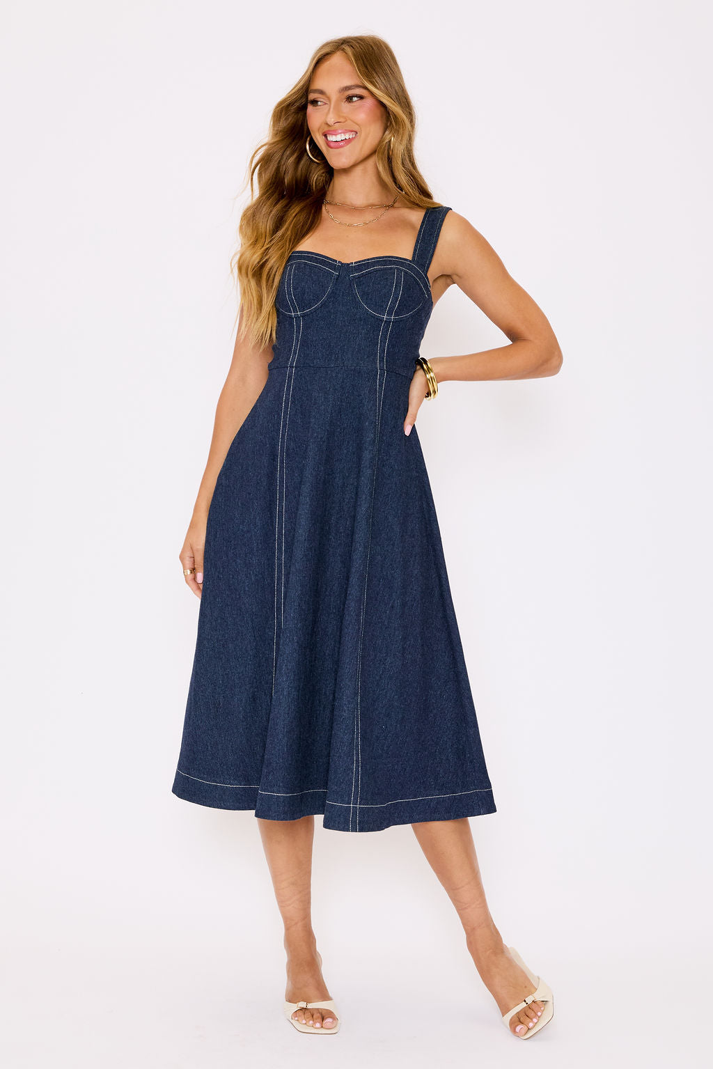 Rey Denim Midi Dress