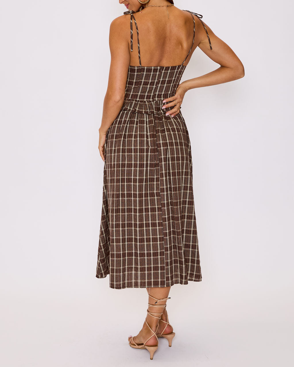 Emma Plaid Midi Dress