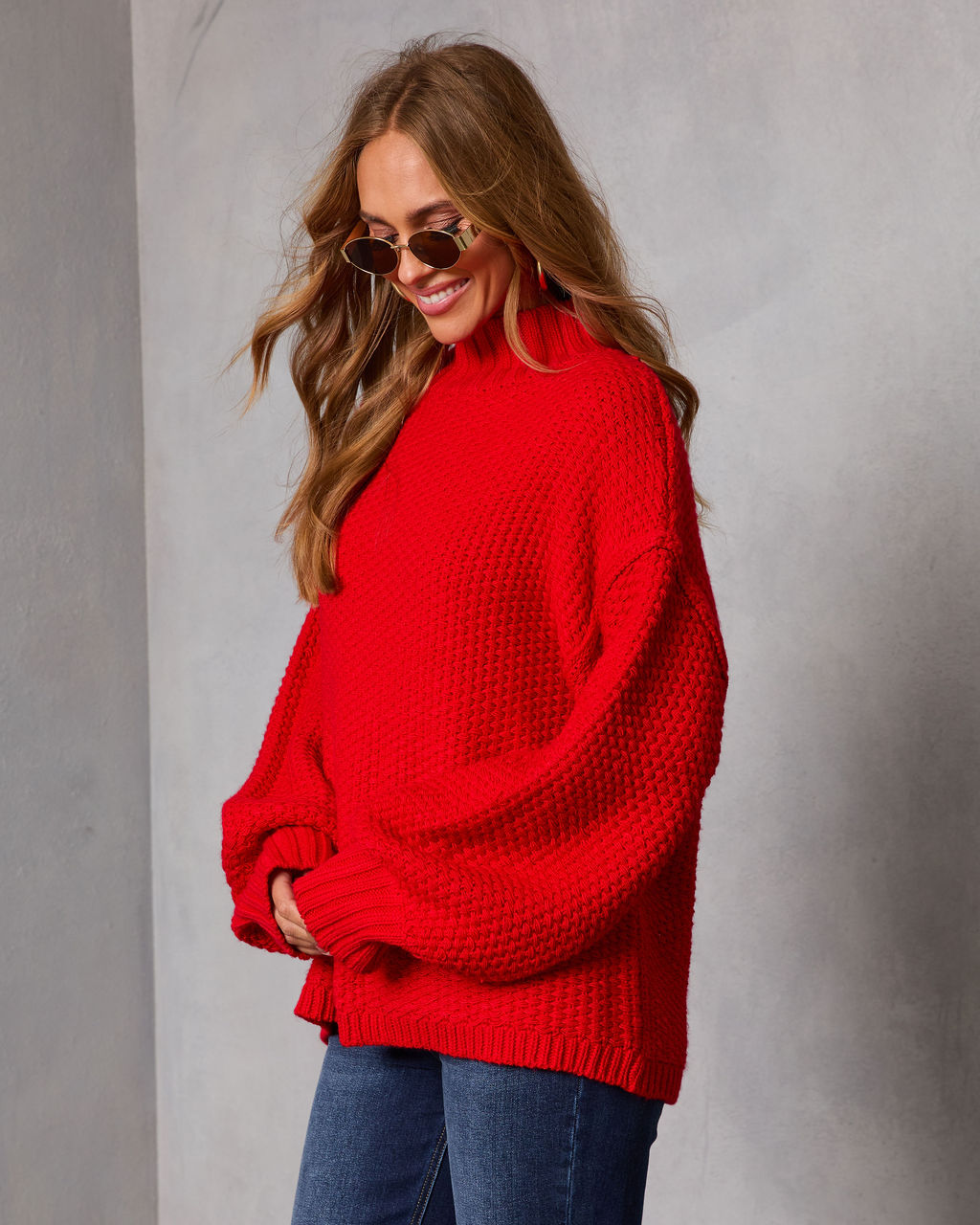 Cozy Slay Knit Mock Neck Sweater