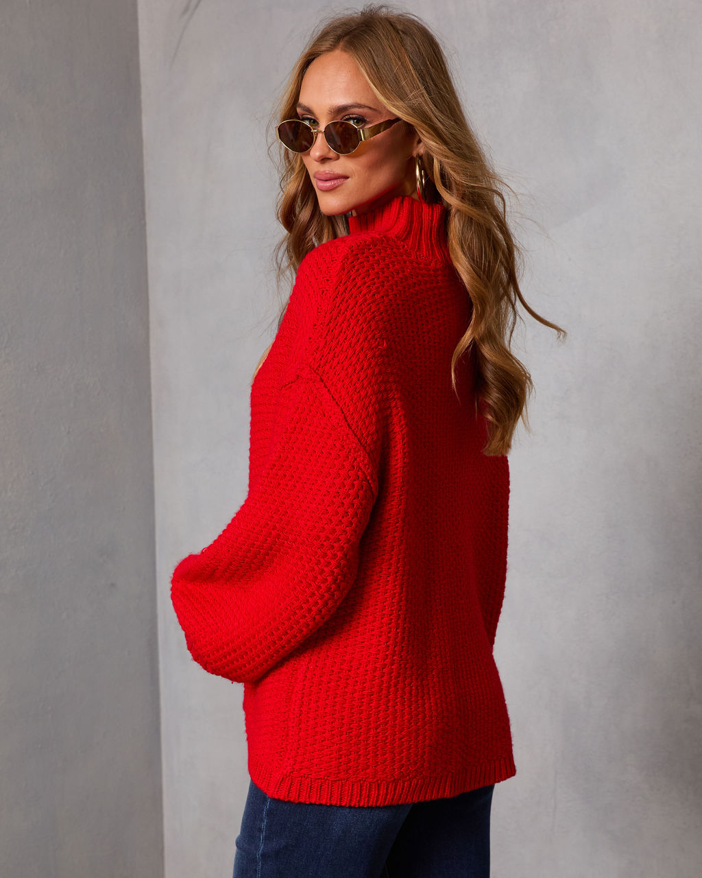 Cozy Slay Knit Mock Neck Sweater