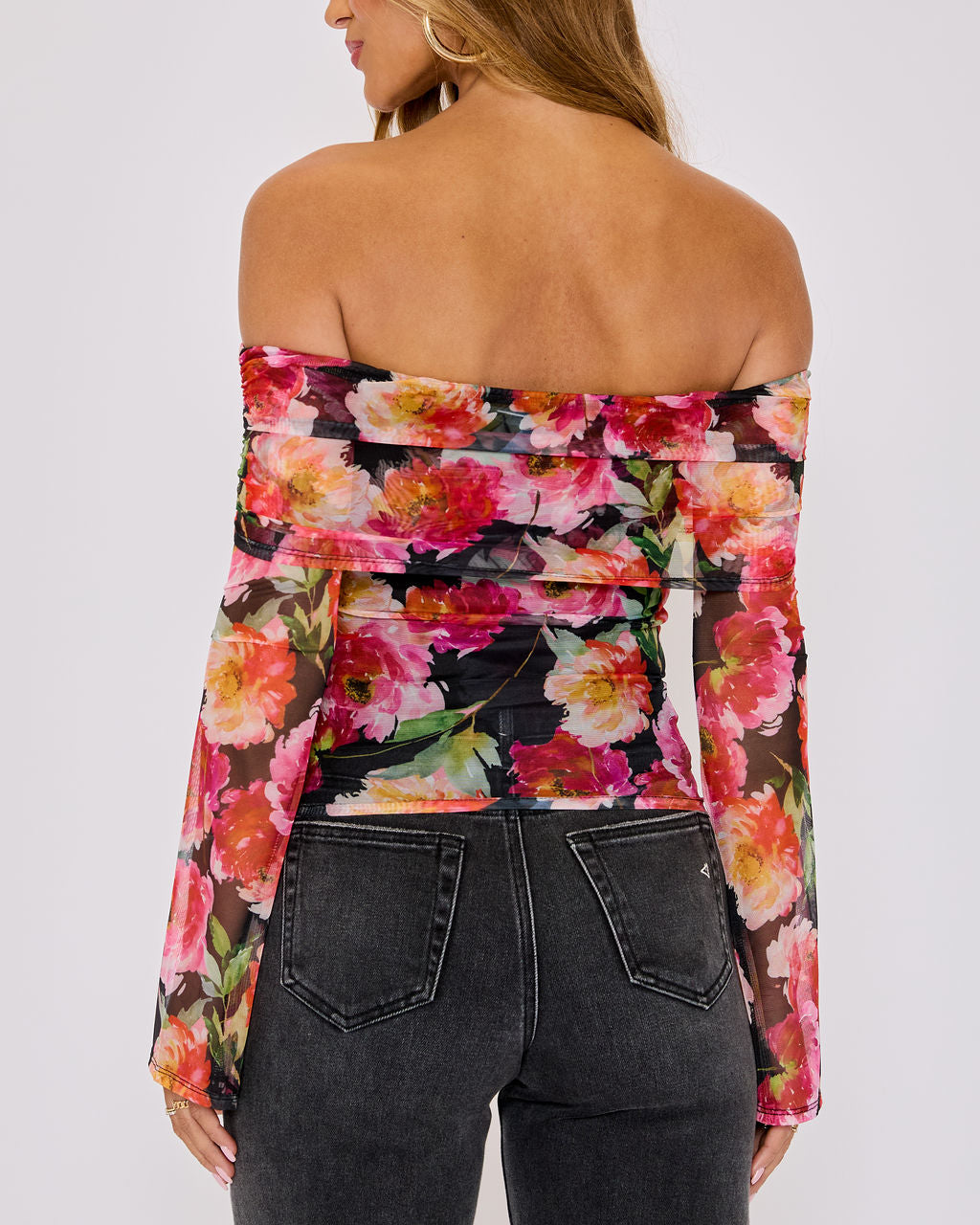 Nikki Off The Shoulder Mesh Top