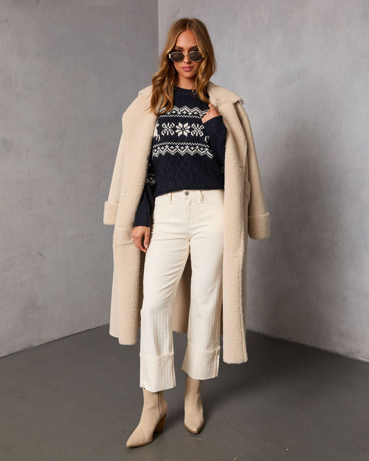 Midnight Ice Fair Isle Reindeer Sweater