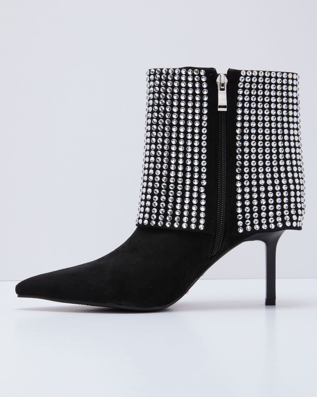 Diamond Hour Embellished Fold Over Booties