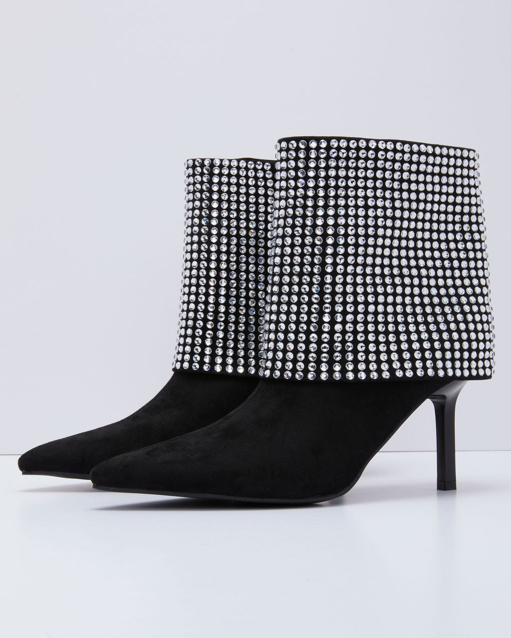 Diamond Hour Embellished Fold Over Booties