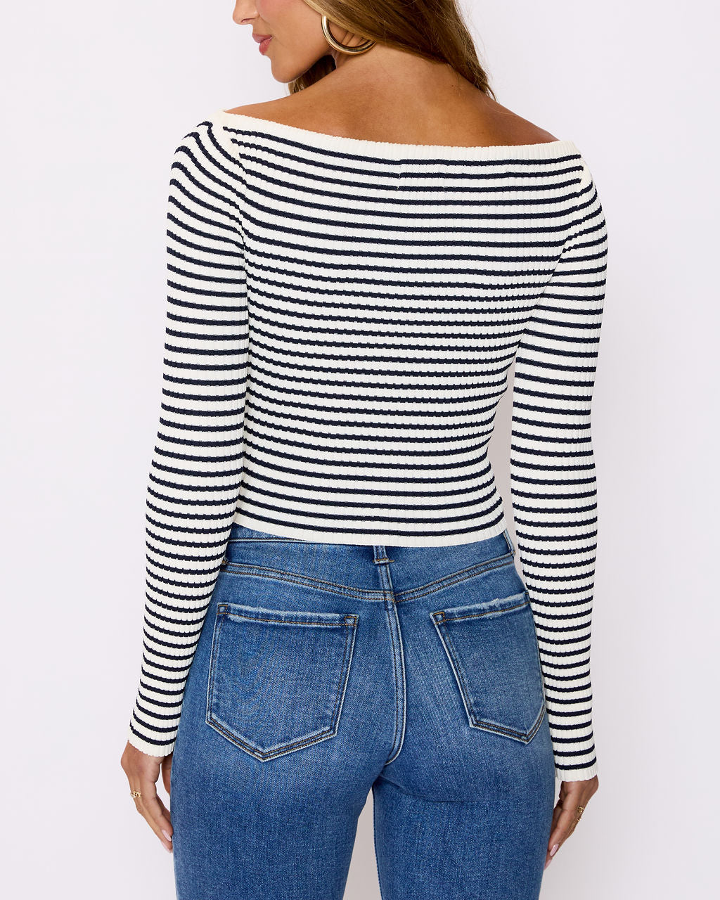Merci Striped Off The Shoulder Top