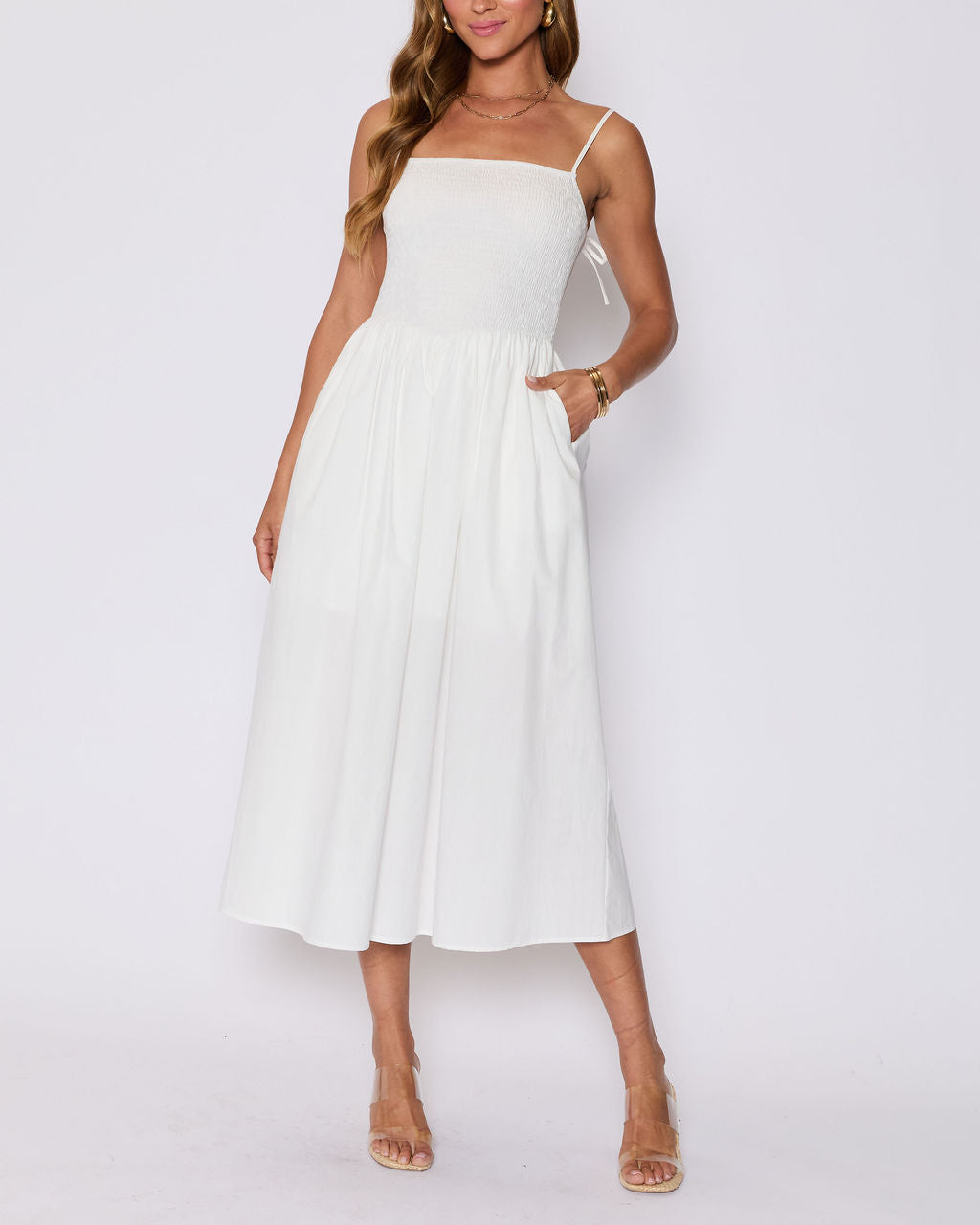Summer Essential Cotton Smocked Maxi Dress