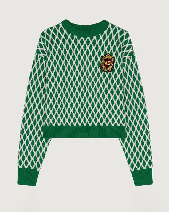 Waldorf Crest Diamond Print Sweater