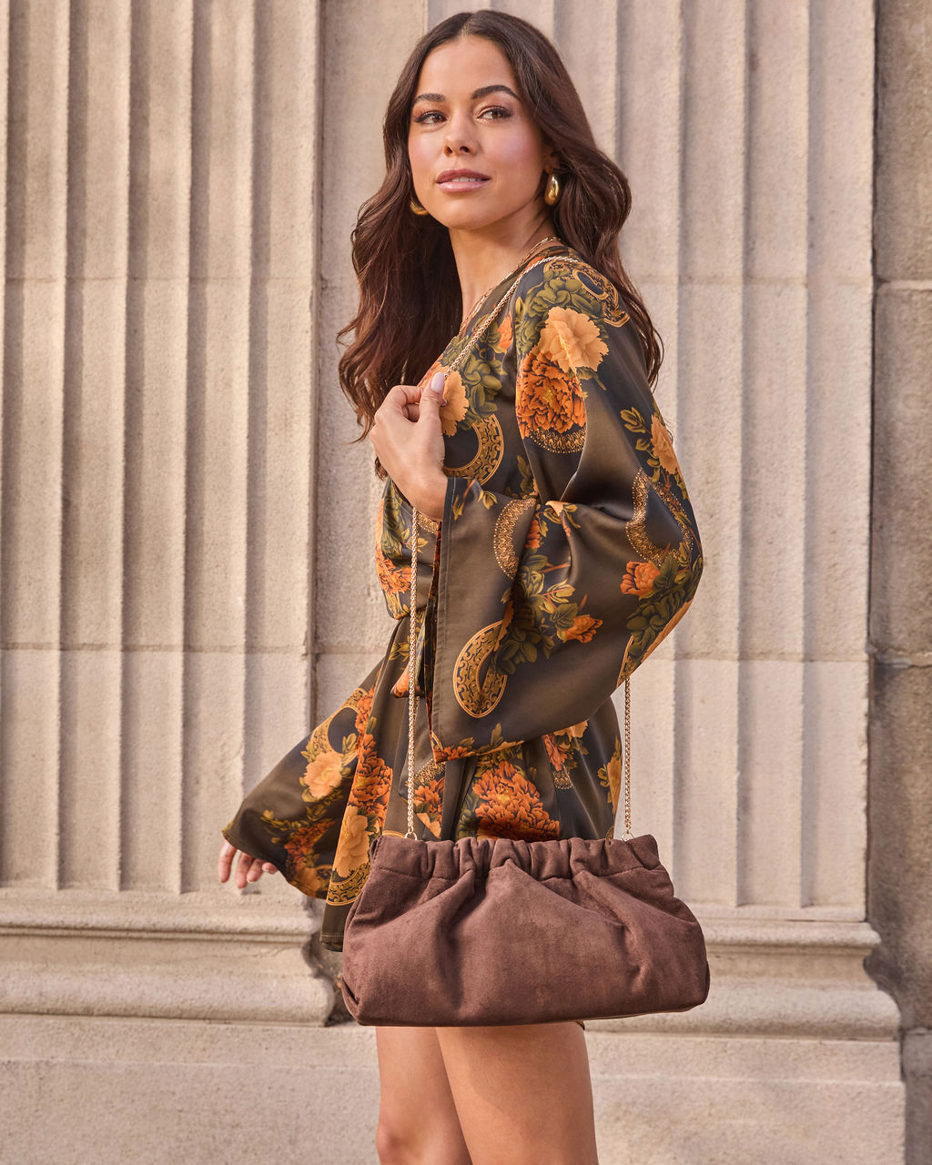 Finnlie Suede Clutch Shoulder Bag