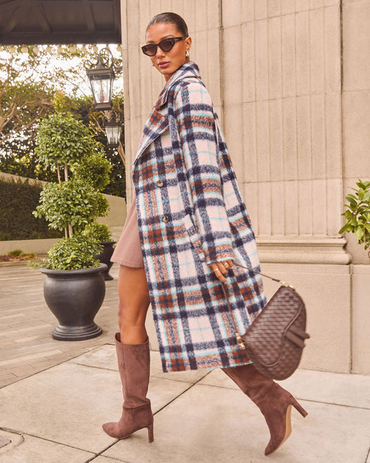 Corn Maze Plaid Longline Coat